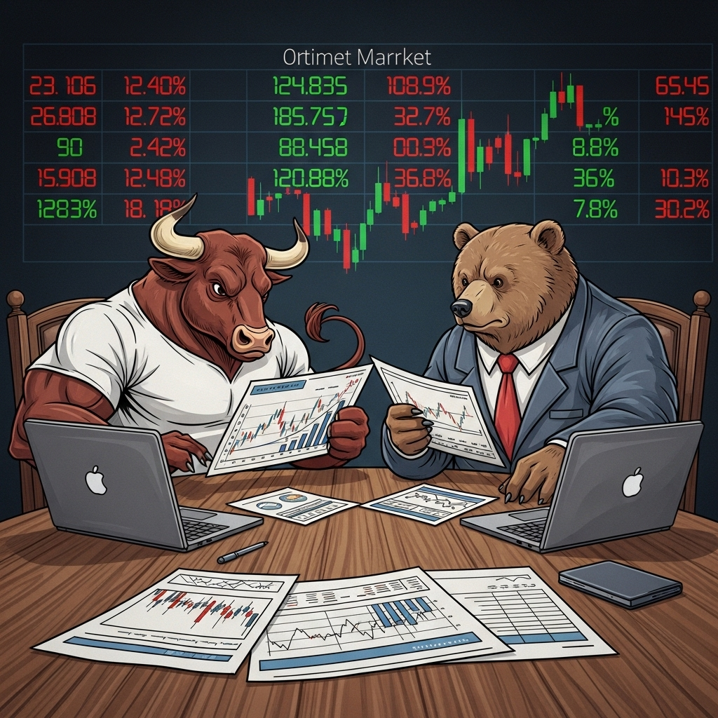 Bull & Bear Trading: Dynamic High-Stakes Scenario | AI Art Generator |  Easy-Peasy.AI
