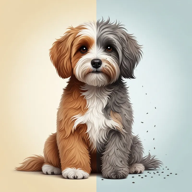 Clean vs Dirty Dog: Striking Visual Contrast Illustration