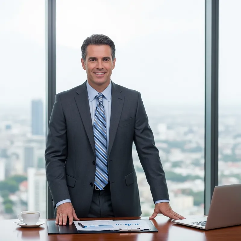 Experienced Banker Alifirenko in Tailored Grey Suit | VTB