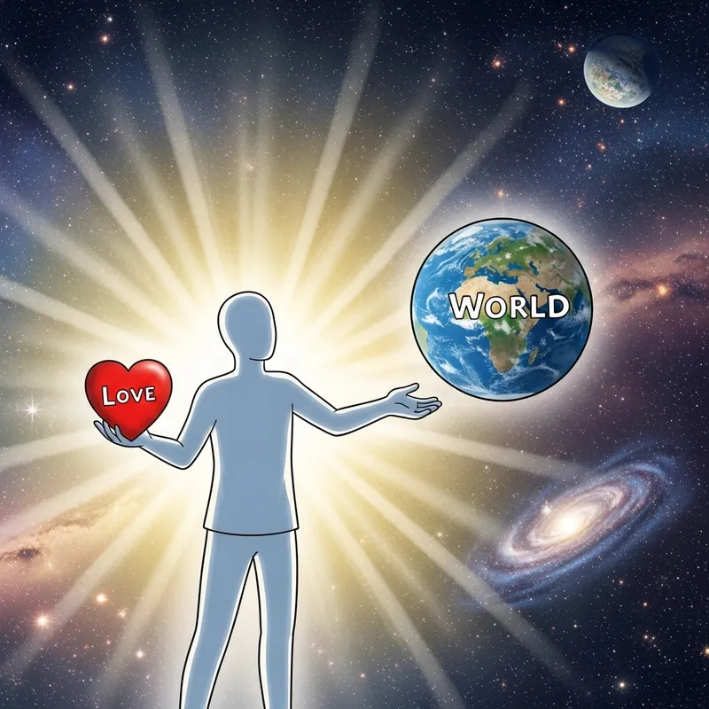 Me Love World - Unity and Bond of Love | Heart, Globe, Stars