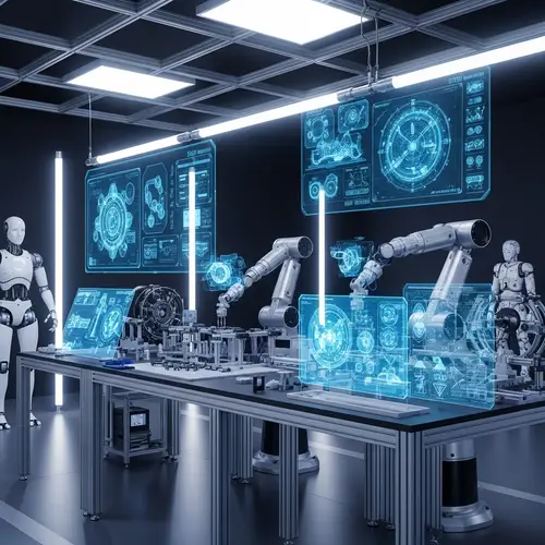 Futuristic Artificial Intelligence Tools and High-Tech Workstation