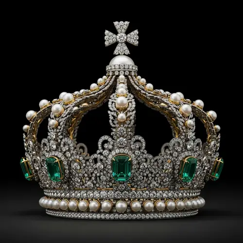Exquisite Royal Crown with Gemstones: Reign in Majesty