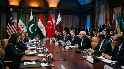 Global Diplomacy: A Grand Negotiation Scene