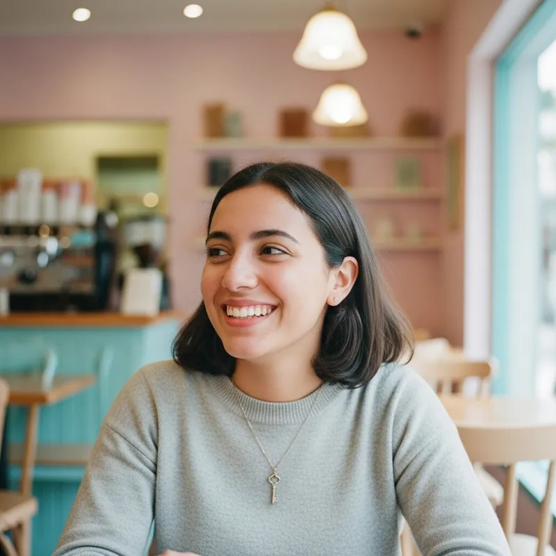 Soulful Hispanic Woman at Charming Cafe | Vintage Portrait Soulful Hispanic Woman at Charming Cafe | Vintage Portrait