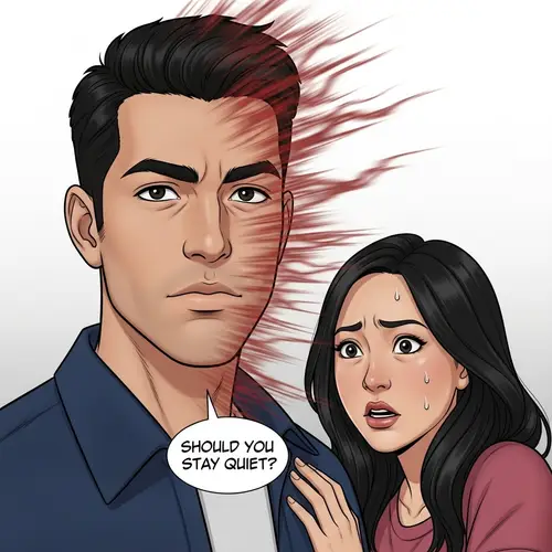 Intense Conversation Between Hispanic Man and Southeast Asian Woman