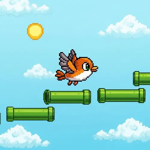 Flappy Bird Adventure: Colorful Pixel Art Fun