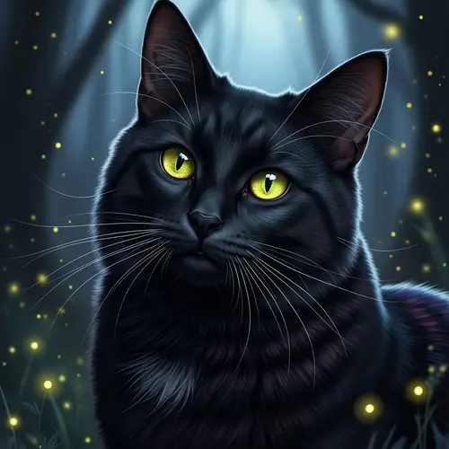 Majestic Black Cat with Piercing Yellow Eyes | Feline Grace
