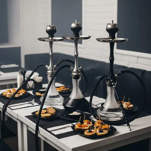 Stylish Hookah Lounge Design with Elegant Table Setup