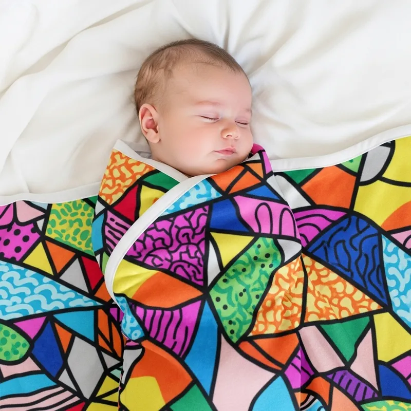 Cute Infant in Vibrant Patterns Cute Infant in Vibrant Patterns