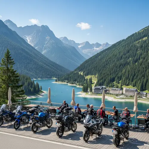 Picturesque Scene in Europe | Motorcycle Riders Enjoying Sunny Weather