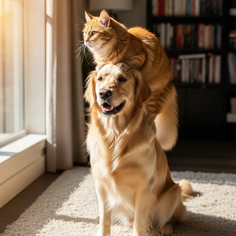 Cat and Dog Together | Adorable Friendship Image