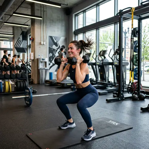 Modern Gym with Beautiful Woman Training