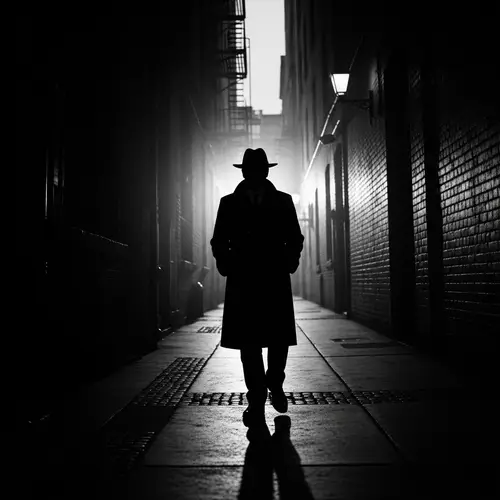 Mysterious Figure in Shadows | Film Noir Style Intrigue