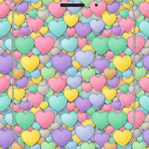 Vibrant Hearts Smartphone Wallpaper
