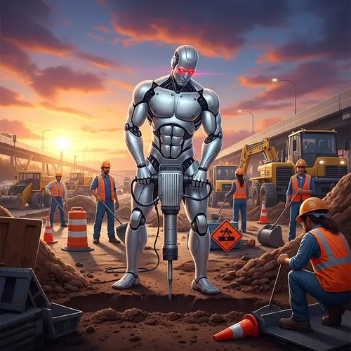 Terminator T8000 at Highway Construction Site