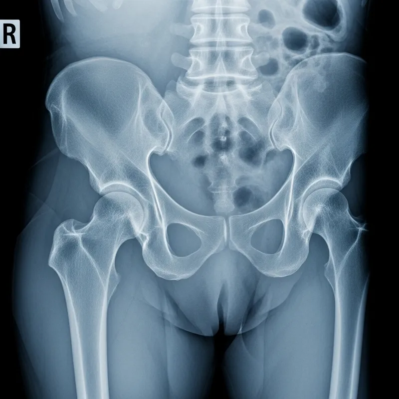 Detailed Human Hip Joint X-ray: Anatomy View Detailed Human Hip Joint X-ray: Anatomy View