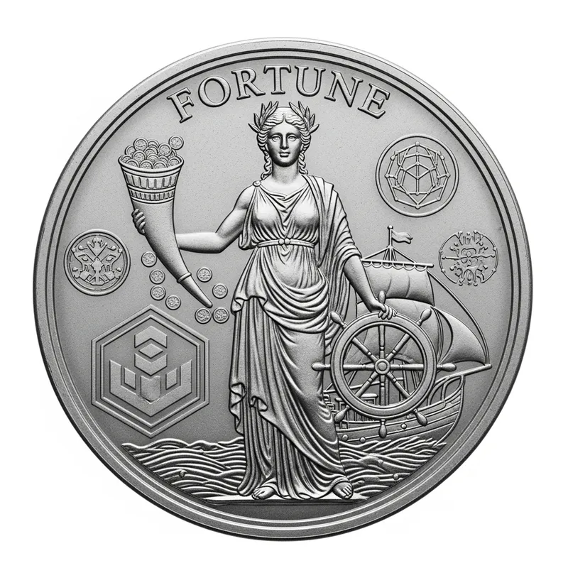 Intricately Designed Goddess of Fortune Crypto NFT Silver Roman Coin Intricately Designed Goddess of Fortune Crypto NFT Silver Roman Coin