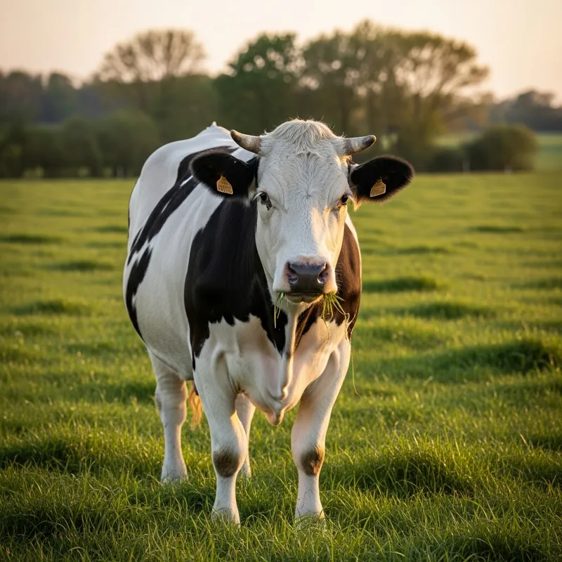 Adult Cow in Serene Pastoral Setting