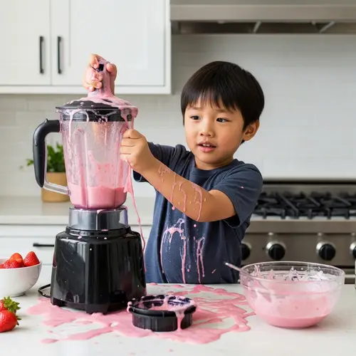 Strawberry Smoothie Mishap: A Kitchen Adventure