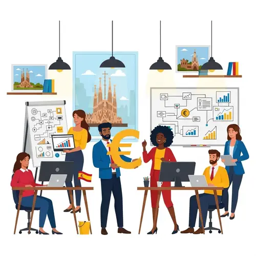 Startup in Spain: Diverse Team Receives Credit Euro | Office Scene