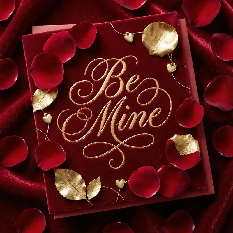 Elegant Valentine's Day Card - Be Mine
