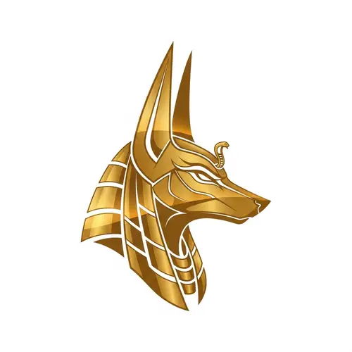 Anubis Mythical God Logo in Golden Color