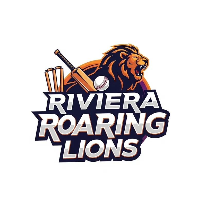 Modern Logo Design with Roaring Lion for Riviera Roaring Lions Cricket Team Modern Logo Design with Roaring Lion for Riviera Roaring Lions Cricket Team