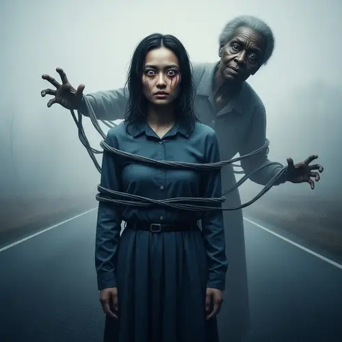 Possessed Young Lady on Haunted Road | Supernatural Scene