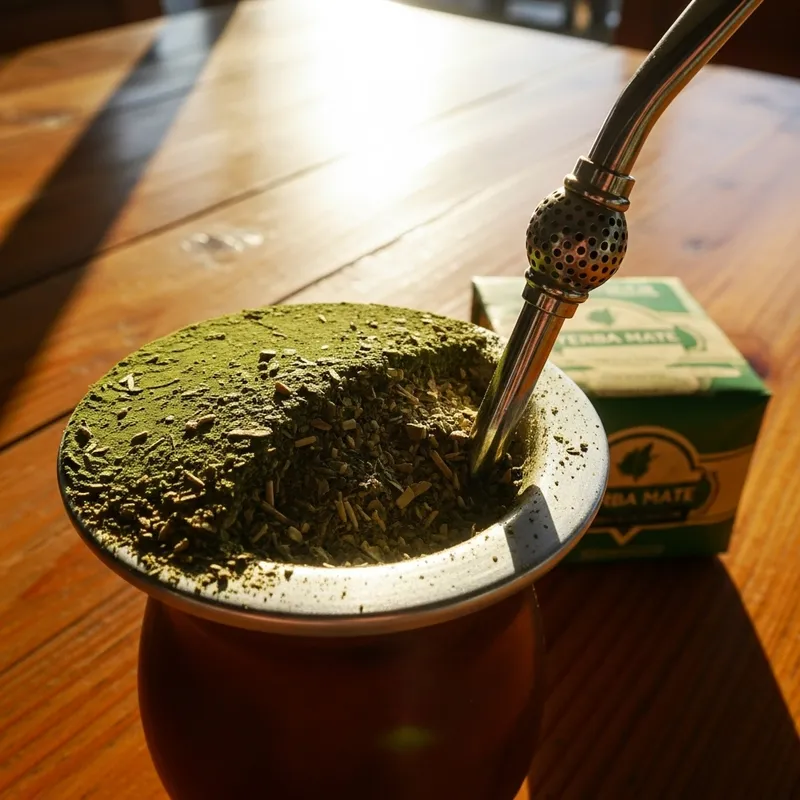 Authentic Yerba Mate Experience on Rustic Table