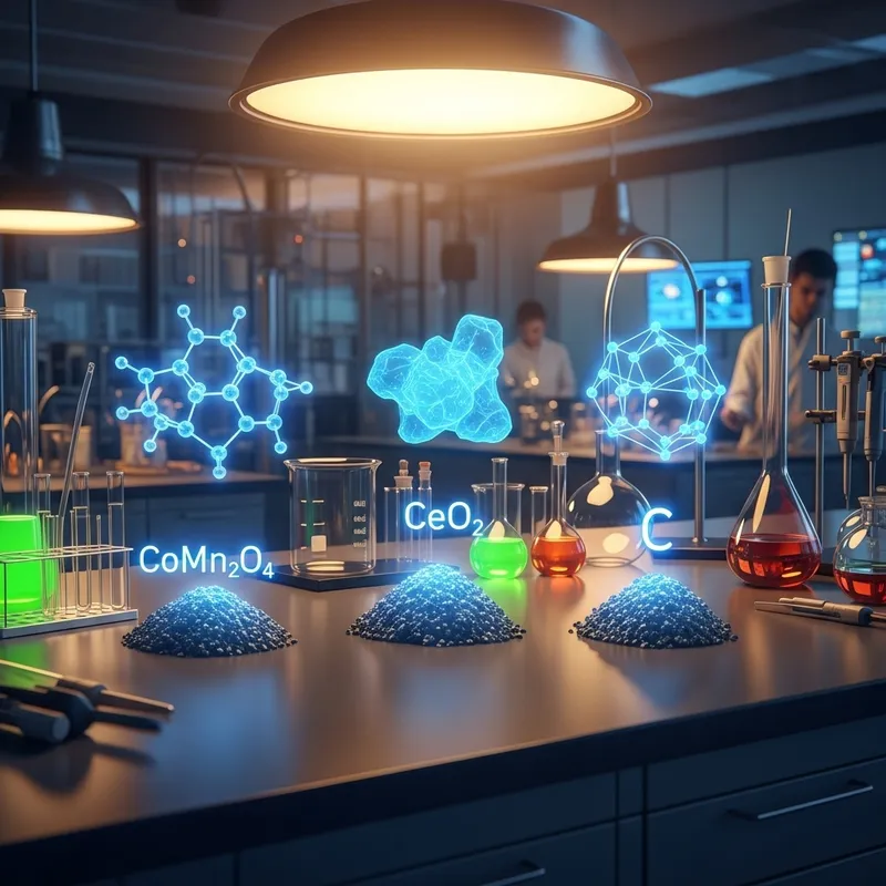 CoMn2O4 + CeO2 + C: Chemical Reaction Insights