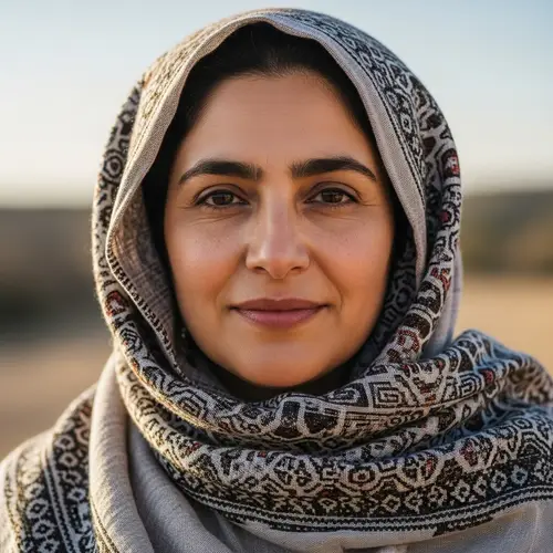 Elegant Middle-Eastern Woman with Flowing Hijab