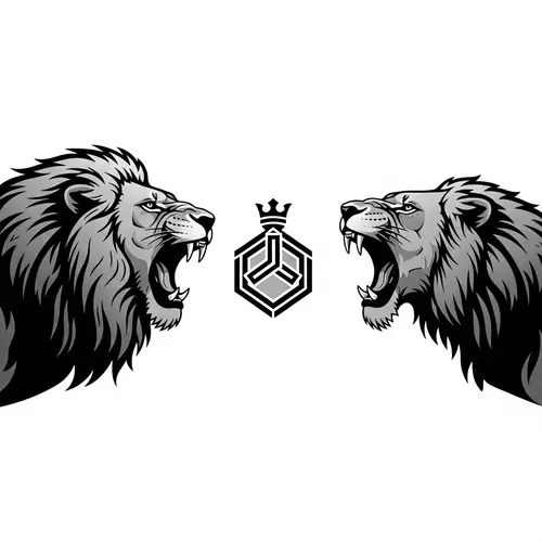 Majestic Lions Roaring in Unity - Powerful and Confident Design