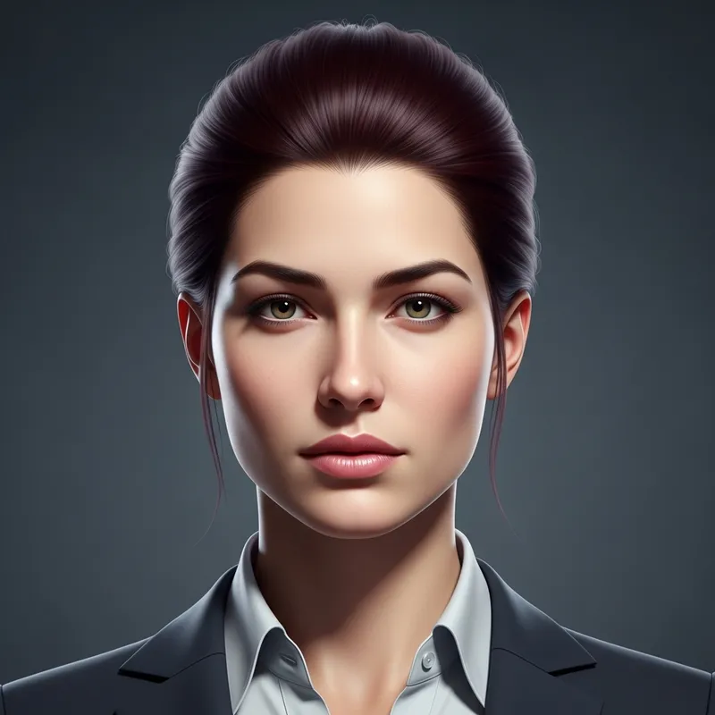 Elegant Brunette Woman in Formal Attire Portrait