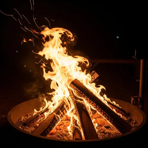 Intense Blazing Fire | Campsite Scene