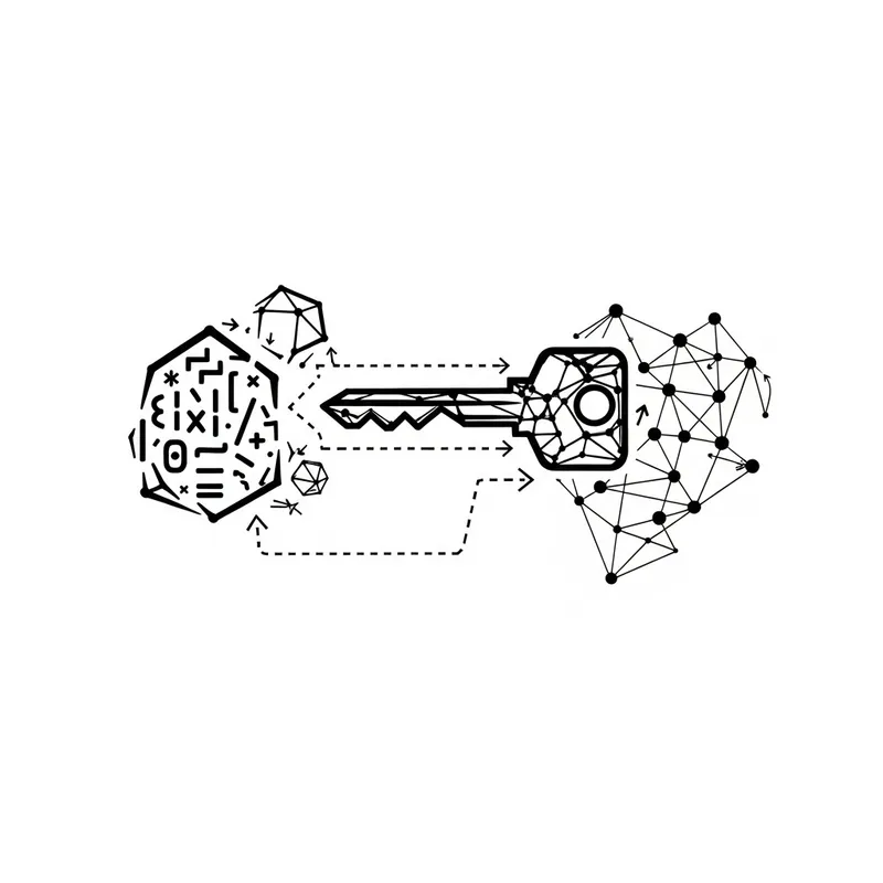 Encrypted Message Sent Through Network - Vector Image