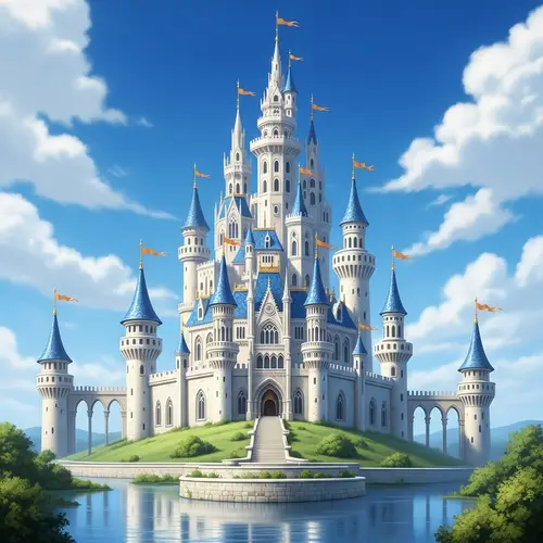 Enchanting Castle Illustration | Dream-like Fairytale Atmosphere