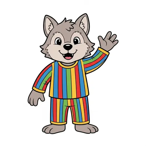 Friendly Werewolf Pajama Coloring Page