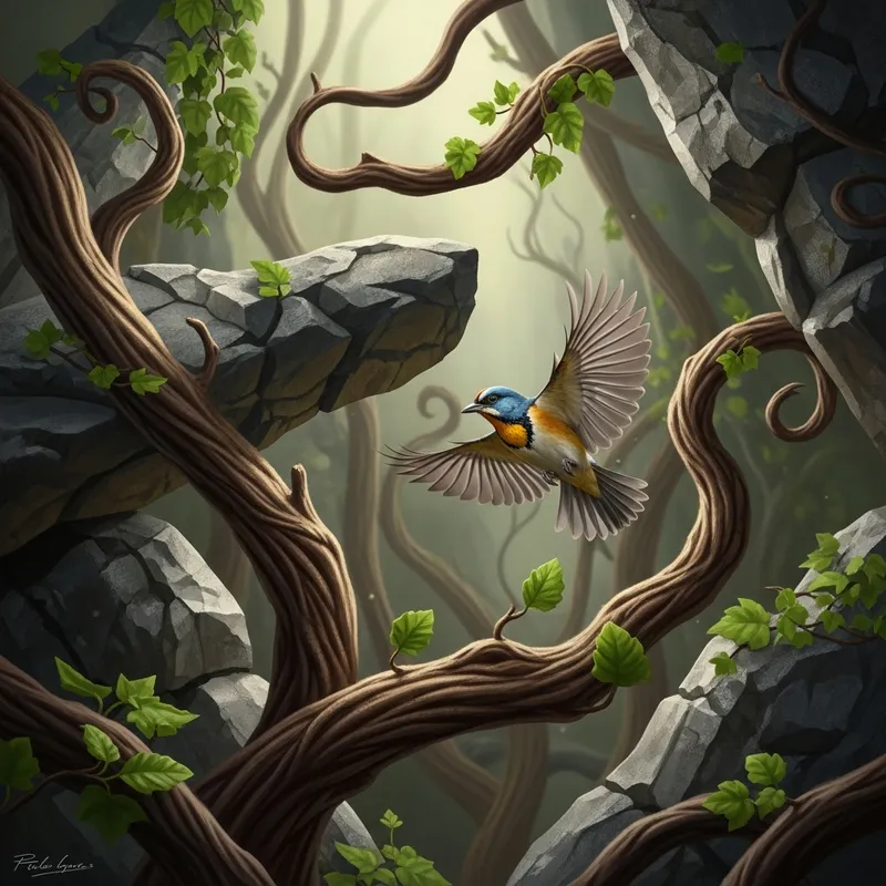 Flying Bird Overcoming Obstacles Flying Bird Overcoming Obstacles