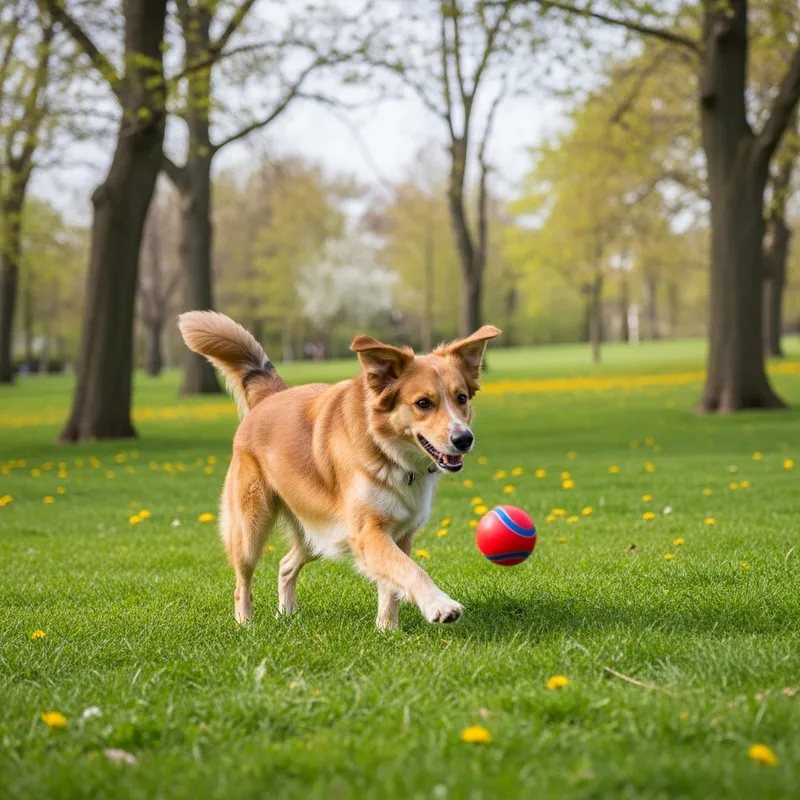 Playful Dog Enjoying Sunny Day - Cheerful Scene