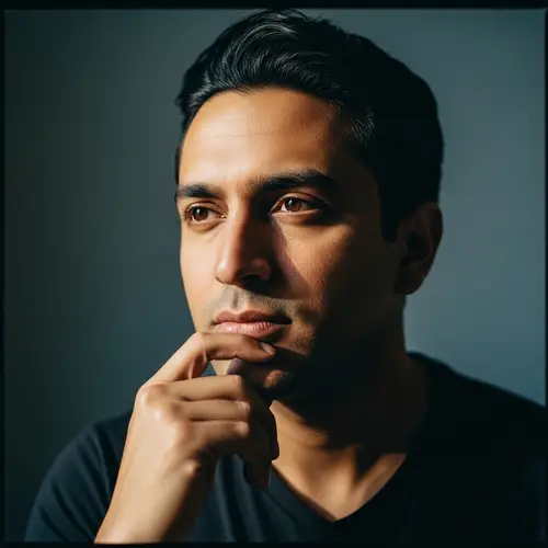 Impressionistic Self-Portrait of South Asian Male