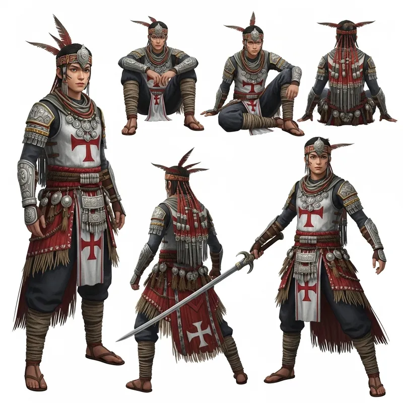 Templar Knights Warrior in Filipino Ancient Aesthetic with Extreme Textures - Character Sheet 64K