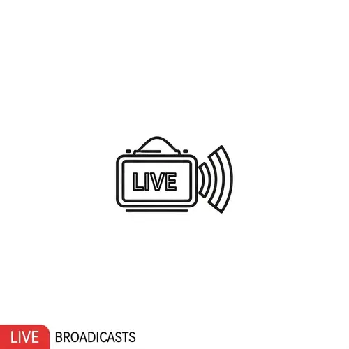 Minimalistic Black & White Live Broadcast Icon