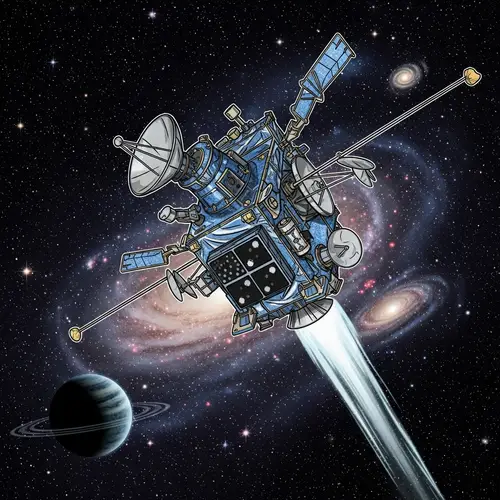 Energetic Radar Remote Sensing Satellite in Comic Style