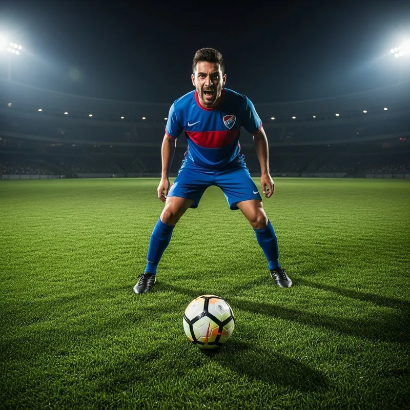 Lionel Messi Dribbling Soccer Ball on Field - Action Shot