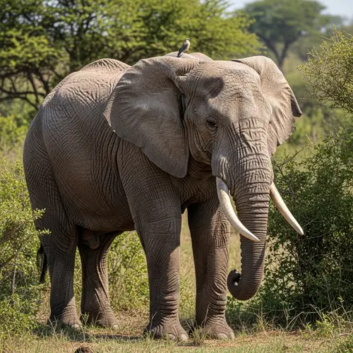 Majestic Elephant in Natural Habitat - Wildlife Encounter