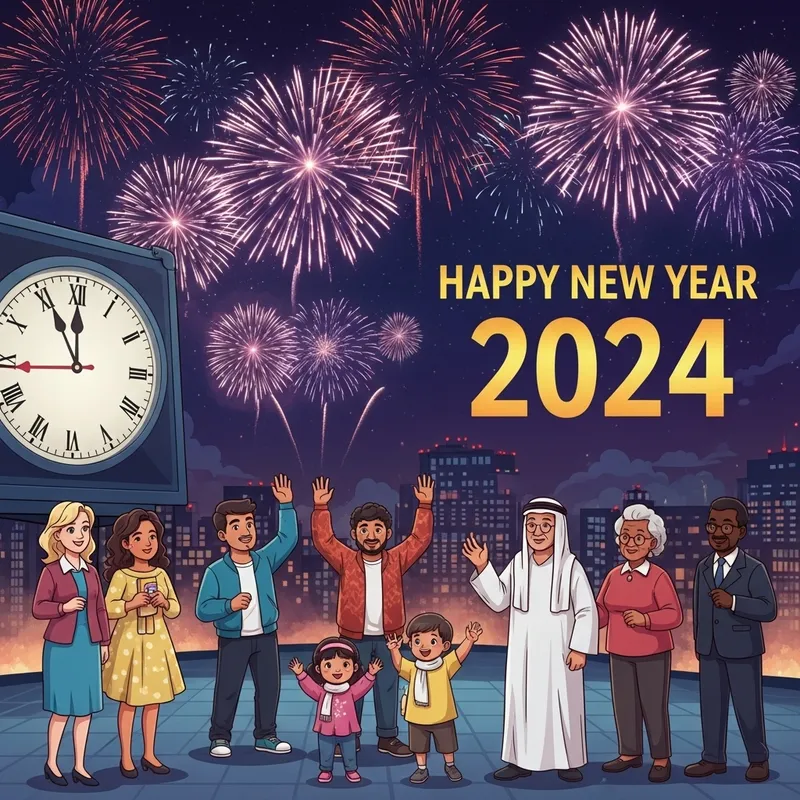 Celebrate Happy New Year 2024 with Dazzling Fireworks Celebrate Happy New Year 2024 with Dazzling Fireworks