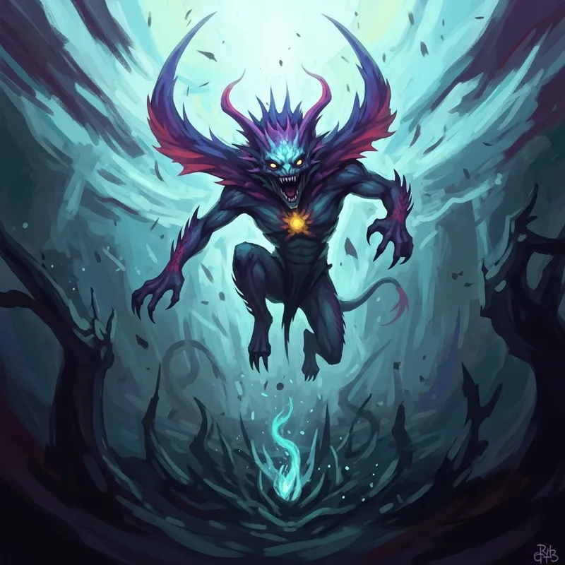 Fantastical Creature in Vivid Colors - Captivating Leap in Fantasy World