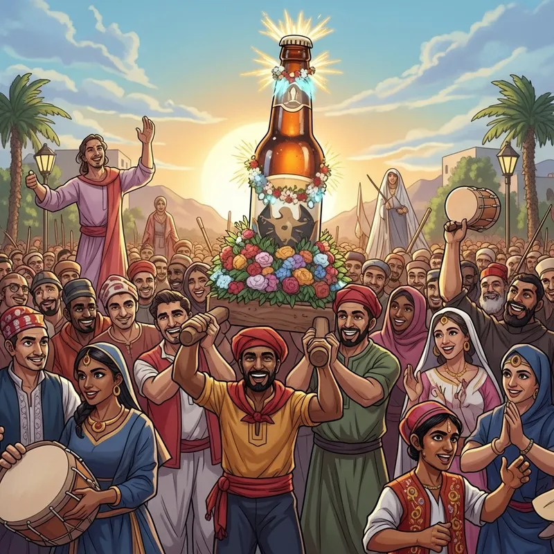 Beer Bottle Cultural Procession: Diverse Celebrations