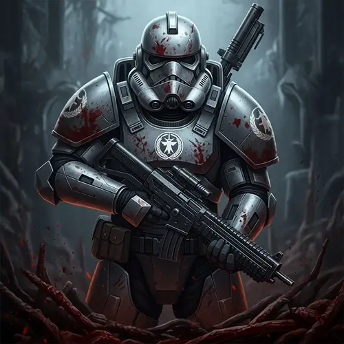 Futuristic Star Trooper Fighting for Earth in Intense Survival Battle