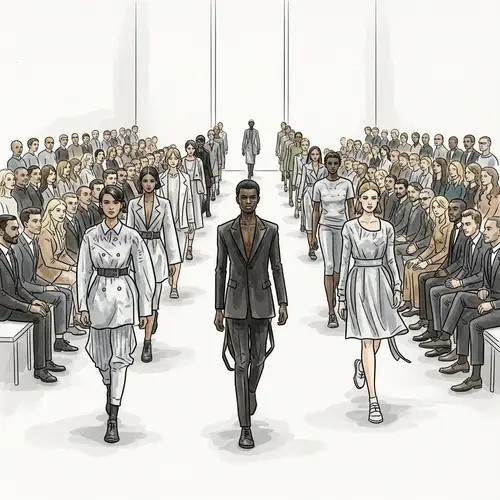 Elegant Fashion Runway Watercolor Scene